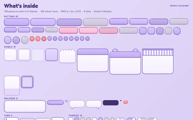Contents sheet of the Crisp Cute themed pieces
