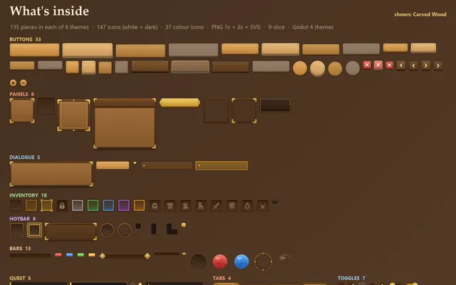 Contents sheet of the Crisp Quest themed pieces