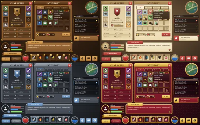 The 6 material themes of Crisp Quest